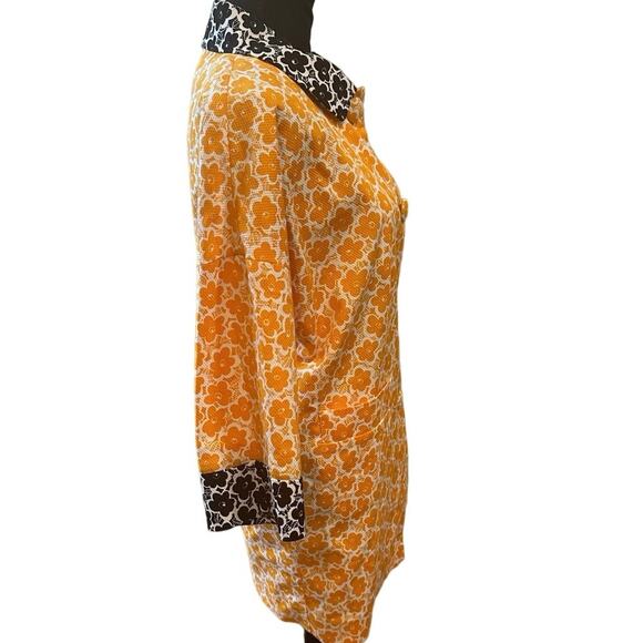 Rare Designer l Love Moschino Bright Orange Floral Unlined Lightweight Coat Sz 4 - Picture 14 of 14